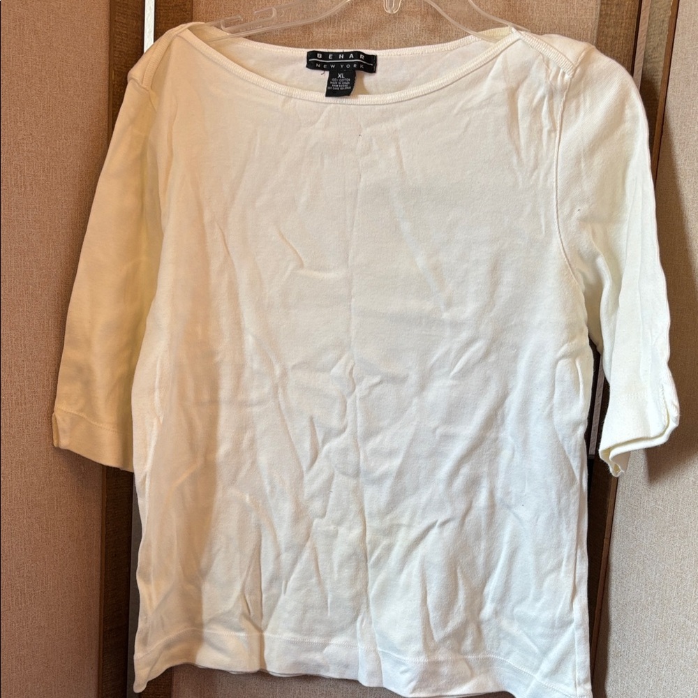 Behar Cream Short Sleeve Top xl